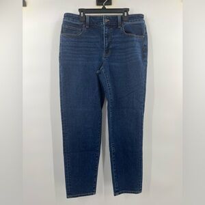 Talbots Everyday Relaxed Jeans Womens Size 8 Blue Stretch Denim Feathering